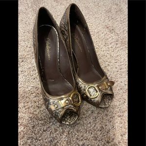 Faux Snakeskin Delicious Heels